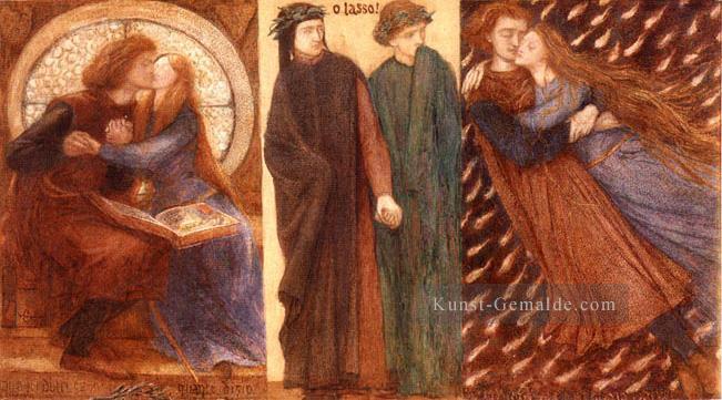 Paolo und Francesca 1849 Präraffaeliten Bruderschaft Dante Gabriel Rossetti Ölgemälde
